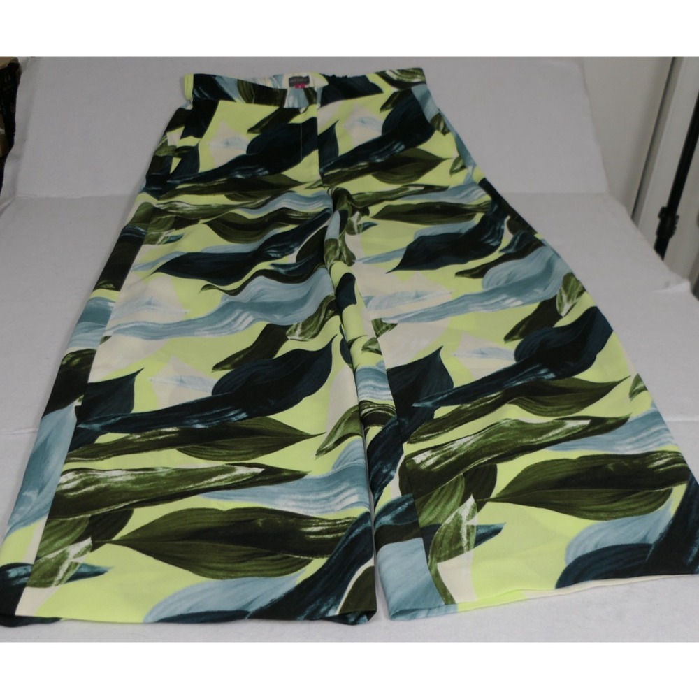 Vince Camuto Womens Pants 8 Wide Leg Elastic Artistic Tropical Floral Silky